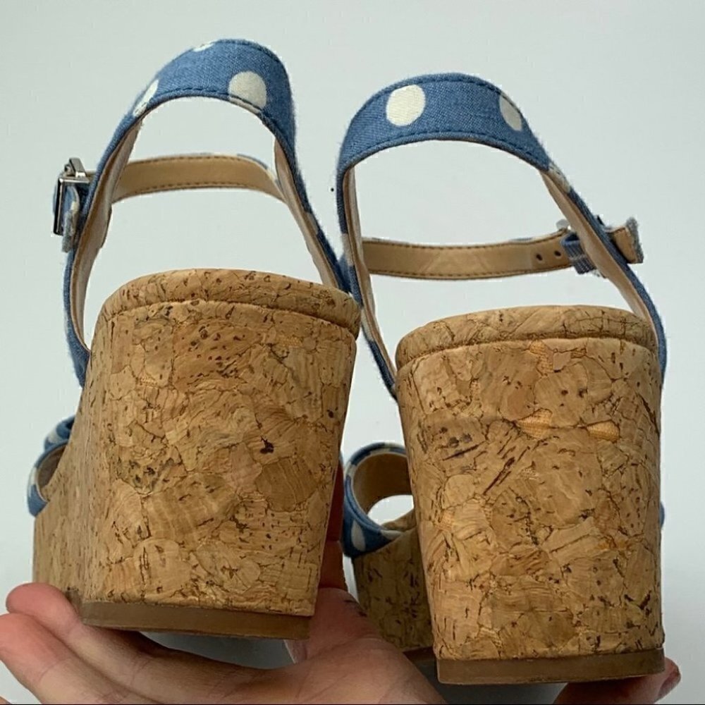 GB Gianni Bini sandals 7 polka dot cork platforms - Picture 8 of 13